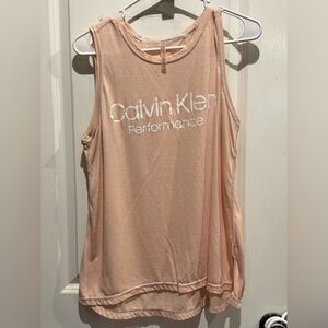 Calvin Klein Performance Blush Logo Tank Top Large Athletic Sleeveless